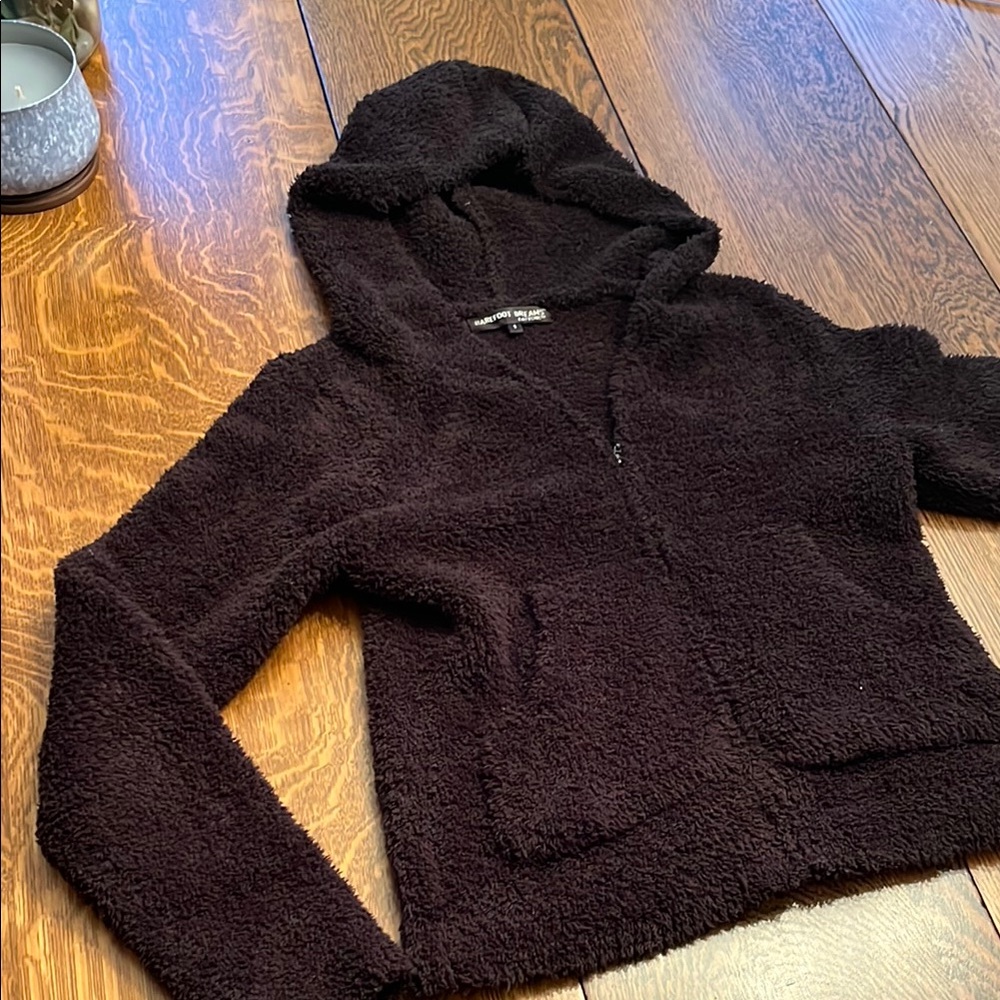 Barefoot Dreams Black Sherpa Zip Hoodie